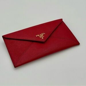 Prada Red Envelope Clutch